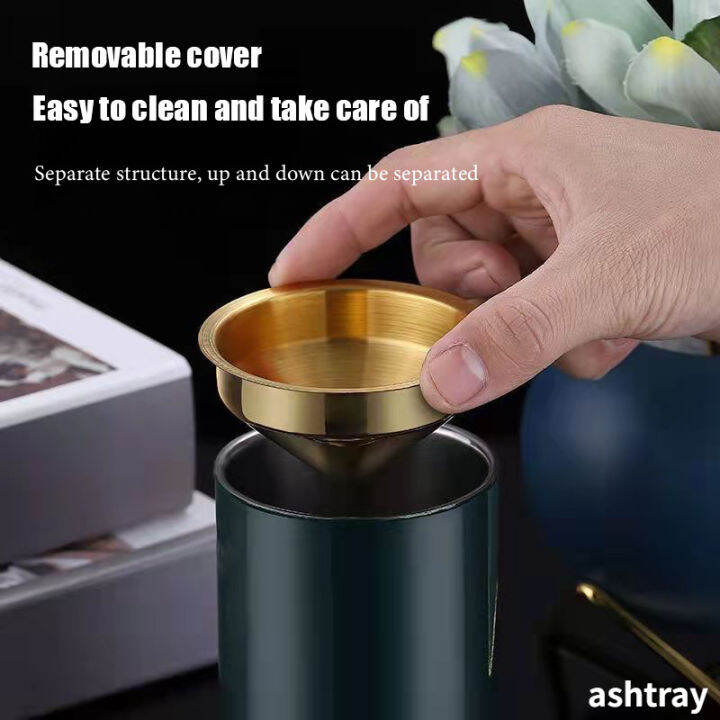 cw-detachable-metal-stainless-steel-ashtray-creative-funnel-windproof-car-ashtray-cup-living-room-anti-fly-ash-office-home-decorhotth