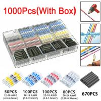 50-1000Pcs Solder Seal Wire Connectors Heat Shrink Waterproof Solder Butt Connectors Solder Connector Kit Auto Marine Insulated