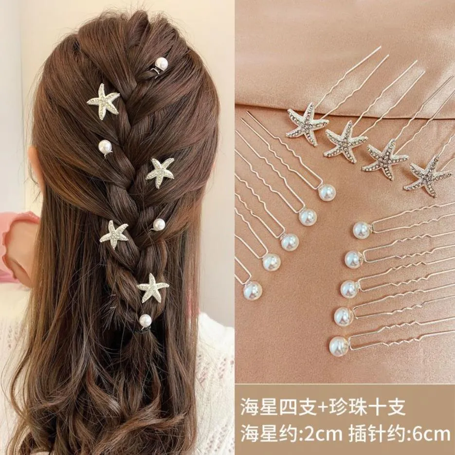14 Pcs/Set Fashion U Shape Crystal Hair Fork Flower Hair Pin Sticks For  Women Hair Accessories Jewelry | Lazada PH