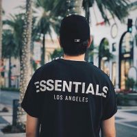 Los Angeles เสื้อยืดผู้ชายแขนสั้น,3M สะท้อนแสงทรงหลวมแบรนด์ความงาม