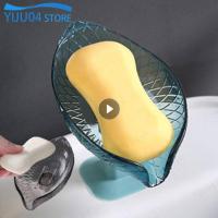 1PC Bathroom Soap Dishes Leaf Shape Sponge Soap Storage Box Portable Non-slip Cup Drain Case Container Household Merchandises Soap Dishes