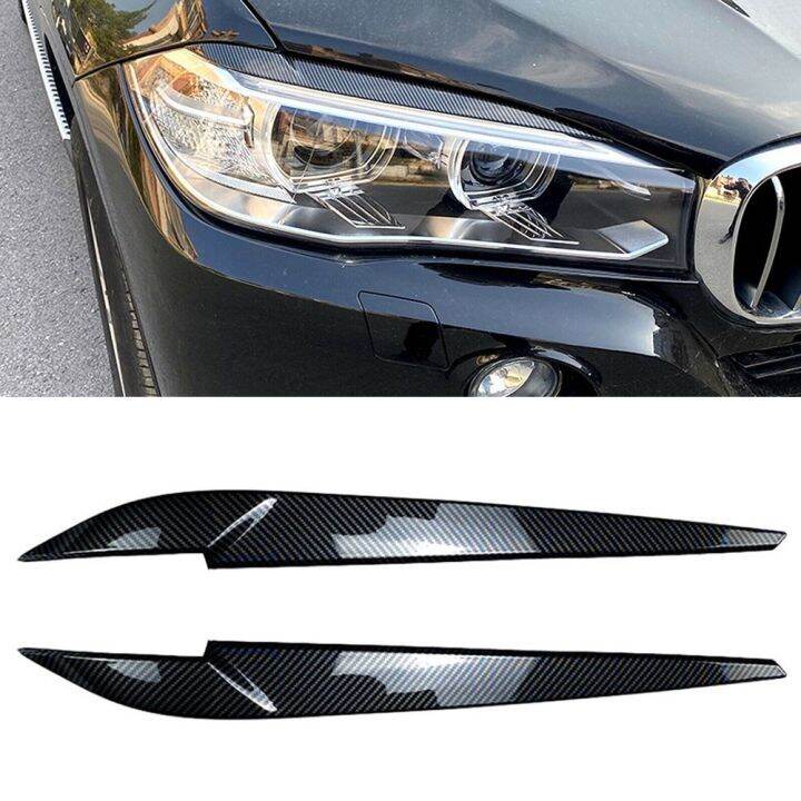 ZR For F15 Headlight Cover Eyelid Carbon Fiber Eyebrow for BMW F15 X5 ...