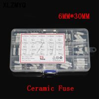 【Free shipping】 75Pcs 6*30มม.ฟิวส์เซรามิค0.5A 1A 2A 3A 4A 5A 6A 8A 10A 13A 15A 16A 20A 25A 30A Fuse Assortment Kit 6X30Mm ประกันฟิวส์