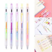 5pcs/set Mixed Color Ink Gradient Gel Pen Rainbow Graffiti Journal Pens Art Stationery Supplies School Students Neutral Pens