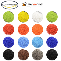 Beebeecraft 50 g 6/0 &amp; 8/0 ลูกปัดแก้วกลมเกรด A ทึบแสงสี 500-1500 pc/50g สำหรับสร้อยคอเครื่องประดับทำ