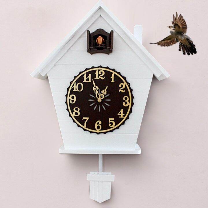 Modern simple solid wood cuckoo bird wall clock cuckoo clock mute