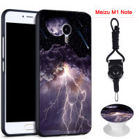 มาใหม่ล่าสุด Meizu M1เคสโทรศัพท์โน๊ทสำหรับเคสซิลิโคนเนื้อนิ่มมีขาตั้งโทรศัพท์ลวดลายและเชือกเหมือนกัน