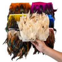 1Meters Rooster Feathers Trim Feather Fringe Trimmings Sewing Plumes Skirt Accessories Decoration