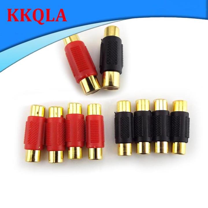 qkkqla-10pcs-video-rca-female-to-female-connector-rca-couple-dual-female-audio-adapter-plug-for-cctv-av-cable-extend