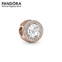 Pandora Rose charm with clear cubic zirconia เครื่องประดับ ชาร์ม ชาร์มสีโรส ชาร์มสร้อยข้อมือ ชาร์มแพนดอร่า แพนดอร่า