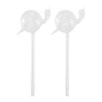 2Pcs Small Hand Blown Clear Glass Self Watering Aqua Globes,Snail