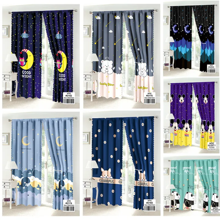 2023 Cartoon Curtain of Moon and Stars Design 100*210CM 1Pcs kurtina for  Window or Home Decor-Online Shop | Lazada PH
