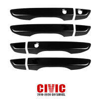 Cke CW】4PCS Door Handle Covers with Keyless Entry Exterior Door Handles Covers For Honda for Civic 10th 2016 2017 2018 2019 Car De Corr