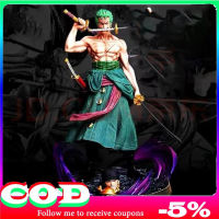 รูปปั้นหนึ่งชิ้น GK ทรัมเป็ตแฟนตาซี Zoro แบบสามมีดไหลแบบสองหัวรูปปั้นบรรจุกล่อง