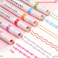 FOO ปากกามาร์กเกอร์เขียนลายเส้นสองเส้นตลกปากกาโค้งหลายสีเขียนข้อความแห้งเร็ว
