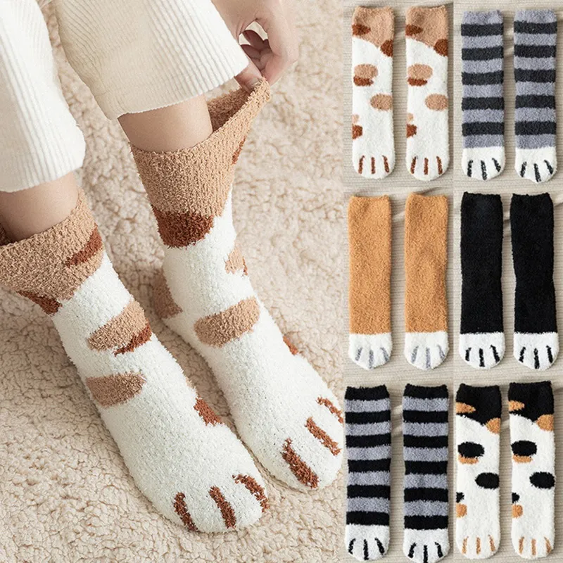 winter cat claw socks