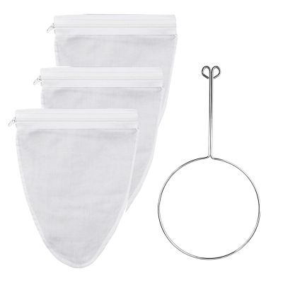 Ultra Fine Mesh Strainer Bag with Zipper,Strainers Fine Mesh with Reinforced Frame and Sturdy Handle,Nut Milk Bags