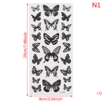 LQ สติกเกอร์รอยสักชั่วคราวกันน้ำ1แผ่น3D ผีเสื้อปลอมศิลปะแขนขา