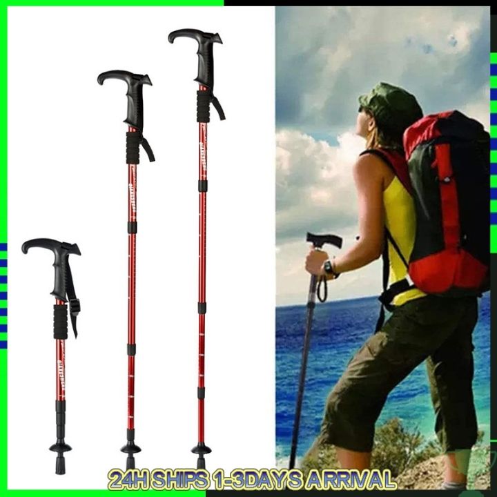 YUK Sports Trekking Poles Walking Stick Foldable Cane Telescopic Hiking ...