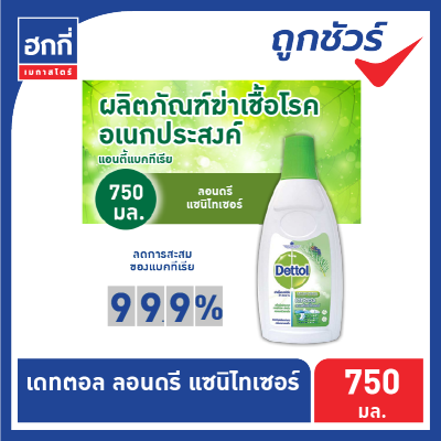 น้ำยาซักผ้า Dettol เดทตอล ลอนดรี แซนิไทเซอร์ สูตรฆ่าเชื้อโรคสำหรับเสื้อผ้า ขนาด750 มล.