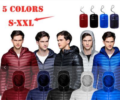 ZZOOI Mens Boys Winter Costume Parka Hooded Packable Ultra Light Weight Short Down Puffer Coat Keep Warm Solid Color Down Jacket