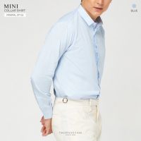 TWENTYSECOND เสื้อเชิ้ตแขนยาว ปกป้านขนาดเล็ก และสาบซ่อนกระดุม รุ่น MINI COLLOAR SHIRT - สีฟ้า / Blue