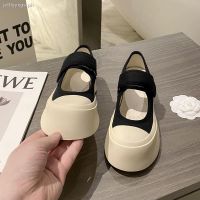 COD DSFGREYTRUYTU ☋French Mary Jane women s shoes mona with ugly cute big head canvas shoes women s small white platform shoes retro shoes summer