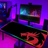 Redragon แผ่นรองเมาส์สำหรับแล็ปท็อป,แผ่นรองเมาส์ลายแผ่นรองเมาส์ RGB แล็ปท็อปเล่มเกม LED เครื่องป้องกันโต๊ะแผ่นรองเมาส์ลายอนิเมะ