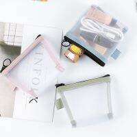 Simple Transparent Mesh Cosmetic Storage Bag Portable Mini Coin Bags Purse ID Credit Card Holder Key Case Nylon Makeup Pouch