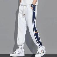 CODxdrrf5157 2022 White Sport Casual Simple Trend All-match Wide Leg Running Ankle Hiking Jogger Pants Men Seluar Track Lelaki