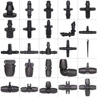 Garden Irrigation Hose Sprinkler Connector Double Barb Tee Elbow Eng Plug Water Pipe Joint 8/11 4/7mm Hose Lock Watering Fitting Power Points  Switche