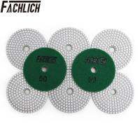 FACHLICH 8pcs/set Dia 100mm/4 Wet Diamond Resin Bond Sanding Disc Flexible Polishing Pads For Stone Granite and Marble Grit 50