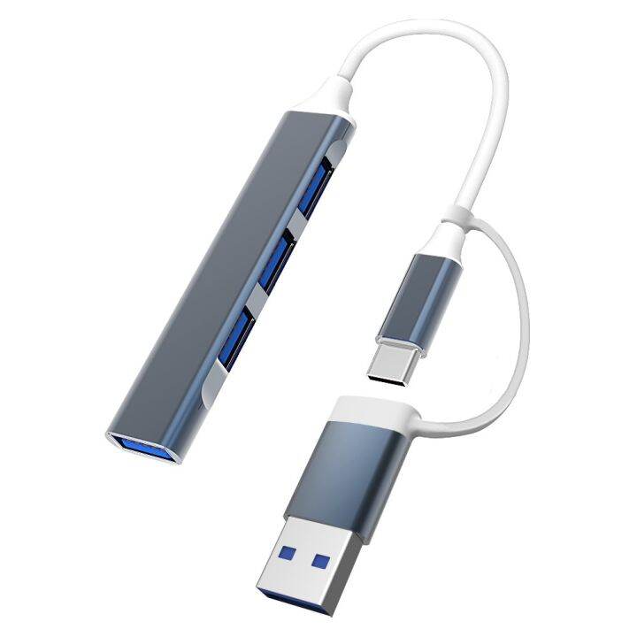 usb-ฮับ-type-c-3-0-usb-3-0ฮับ2-0-4พอร์ตอะแดปเตอร์-otg-เครื่องแยกอเนกประสงค์สำหรับพีซีเคสมือถือเลโนโว่หัวเหว่ย-macbook-อะลูมินัมอัลลอย