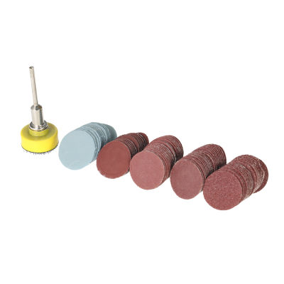 100PCS 25mm 1" Sander Disc Sanding Disk 100-3000 Grit Paper with 1inch Abrasive Polish Pad Plate + 1/8" Shank Rotary Tool