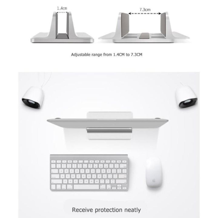 yingke-ขาตั้งแล็ปท็อปปรับได้แนวตั้งสำหรับอลูมิเนียมอัลลอยด์โน้ตบุ๊คฐานภูเขาสร้างถาดวางอุปกรณ์พื้นที่สำหรับ-macbook-pro-air-pc