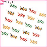 XIANP 40pcs โลหะผสมอัลลอยด์ เครื่องประดับลูกกวาดสีสันสดใส 2110มม. รูปทรงลูกกวาด น้ำตาลมินิขนมหวานทะเลทรายเสน่ห์ ง่ายต่อการพกพา เครื่องรางลูกกวาดลายเคลือบฟัน งานฝีมือดีไอวาย