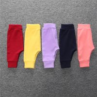 Baby Dispear Pants Girls High Waist pure color pants cotton thin Pants Full Length spring Boys girls Leggings baby Pants 6-24M