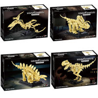 Jurassic Dinosaur World Park Series T-rex Triceratops Skeleton Building Blocks Indominus Rex Dino Fossil Bricks Toys Kids Gifts