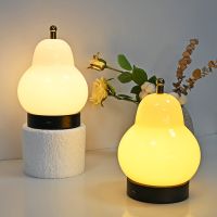 □✤ Pear Shaped Glass Table Lamp 3 Lighting Modes Suitable for Bedside Bedroom Study Living Room Decorative Night Light Home Decor