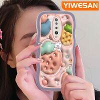 YIWESAN เคสสำหรับ Xiaomi X2 POCO F2เรดมี่ลาย K30 3D การ์ตูนกระต่ายสตรอเบอร์รี่แฟชั่นลายคลื่นสีสันสดใสเคสโทรศัพท์แบบใสป้องกันเลนส์กล้องกล่องกันกระแทกเคสนิ่มโปร่งใส