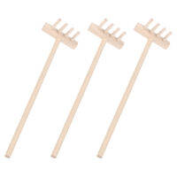 Boomss ชุดชาไม้ไผ่ 3 ชิ้น Sandbox Rakes Zen Garden Rake Zen Garden Mini Rakes