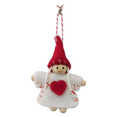 Girl Christmas Tree Decorations Christmas Hanging Felt Cloth Ornaments Plush Decor Mini Doll Figurine for Wall Window Tree Car Rearview Mirror Accessories classical