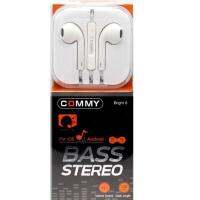 EARPHONES (หูฟัง) COMMY ST BRIGHT 6 (WHITE) ระดับเสียง Bass Stero