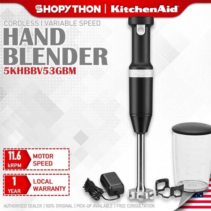 KITCHENAID Cordless Hand Blender 5KHBBV53GBM Matte Black (0.7L/8V