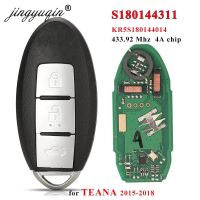 กุญแจรถยนต์รีโมทอัจฉริยะ S180144311 Jingyuqin 4a 433.92Mhz สำหรับ Nissan Teana 2016 Pcf7953m Hitag Aes Chip 3ปุ่มไร้กุญแจ