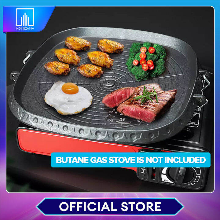 Korean Style BBQ Grill Pan With Maifan Coated Surface Non-Stick Smokeless  Square Barbecue Plate For