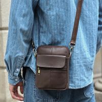 [COD] leather mens bag shoulder urban leisure cowhide crossbody new mobile phone wholesale