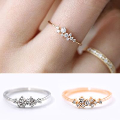 Fashion 18k gold Nine Crystal Rings for Women Engagement Valentines Day Gifts
