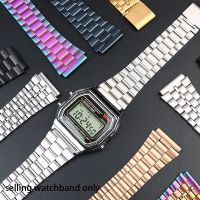 Vintage small square metal watchband  for CASIO a159w n1  a158wa A168  strap stainless steel bracelet 18mm wristband accessories