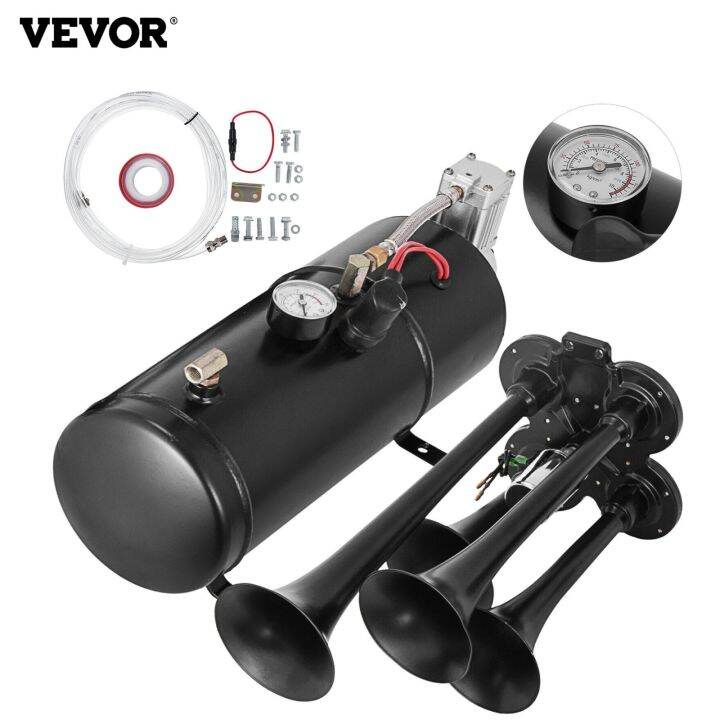VEVOR Car Horn Kit 4 Trumpet Loud And Powerful W/150PSI Air Compressor